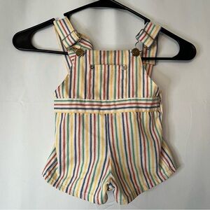 Vintage 1970s Stone Apparel Striped Kids Overalls with Adjustable Straps